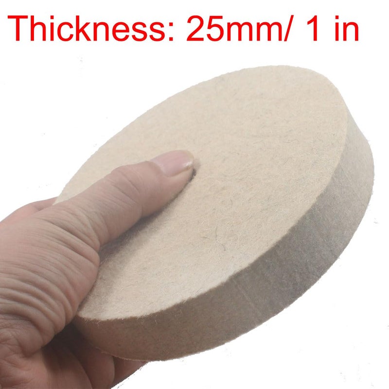 JUNLIXN 𝐉𝐔𝐍𝐋𝐈𝐗𝐍 6 Inch Hard Wool Buffing Wheel - 5/8 Inch Arbor Hole Wool Felt Buffing Polishing Wheels for Die Grinder Bench Grinder - Image 4